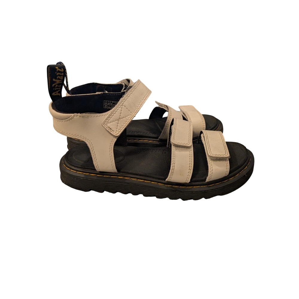 Dr. Martens Sandals Womens Size 7 White Leather Strappy Hook Loop